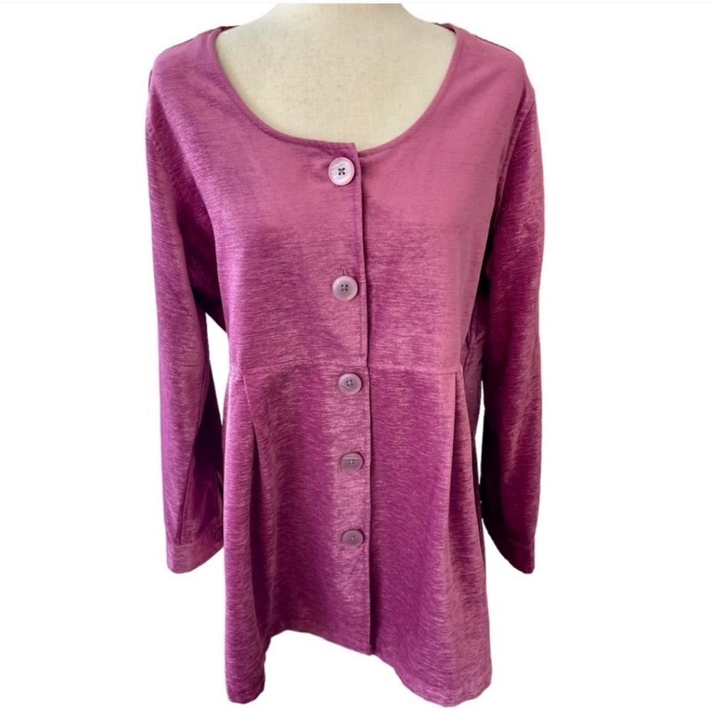 Soft Surroundings Berry Pink A-Line Chenille FIONA Shirt Tunic Size XL‎